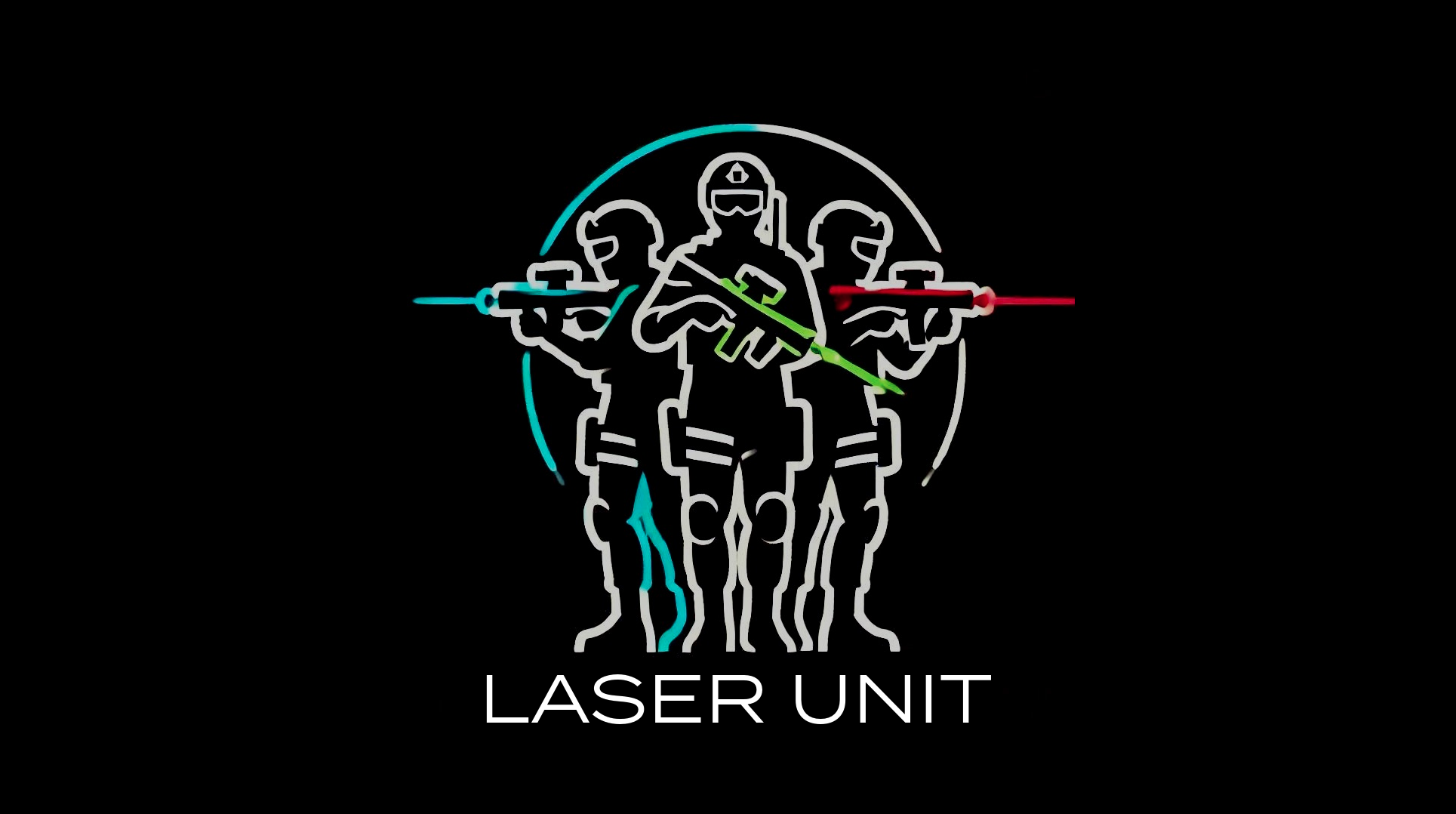 Logo Laser Unit avec silhouettes de joueurs